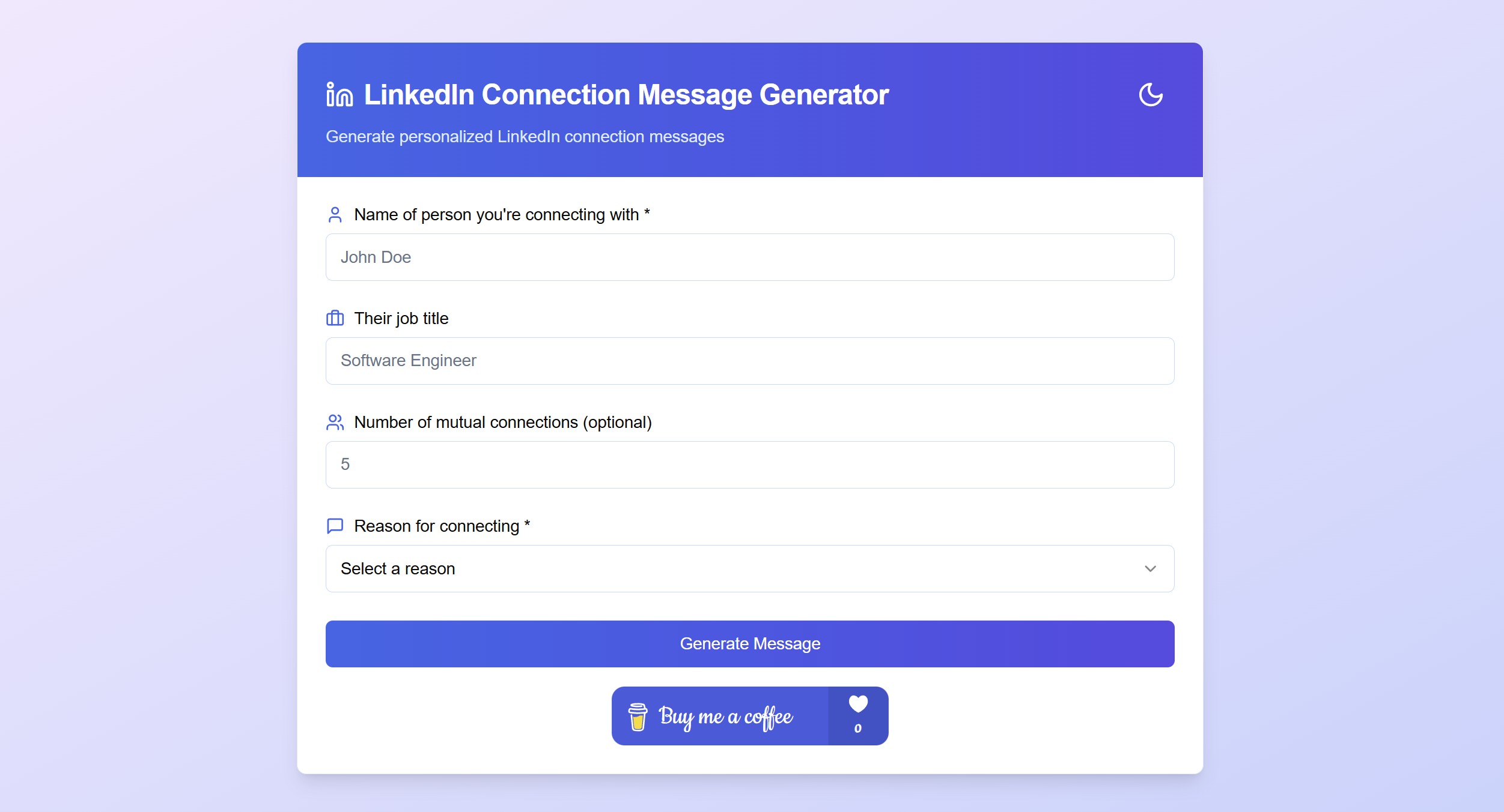 LinkedIn Message Generator